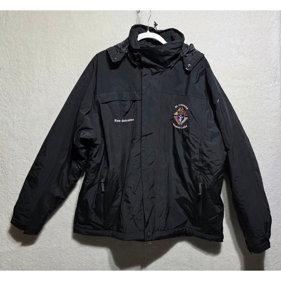 Port Authority Other - Black Fleece Lined Hooded Jacket Knights of Columbus St Ambrose Council 1489 XL